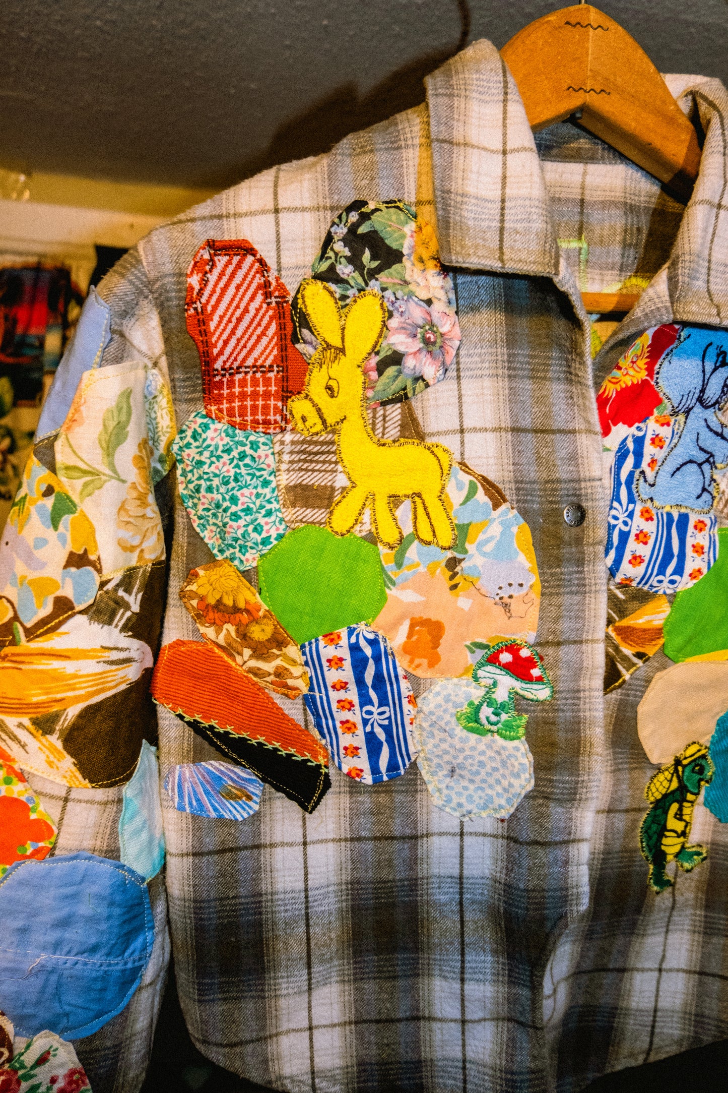 Harley Davidson patched up crop top flannel