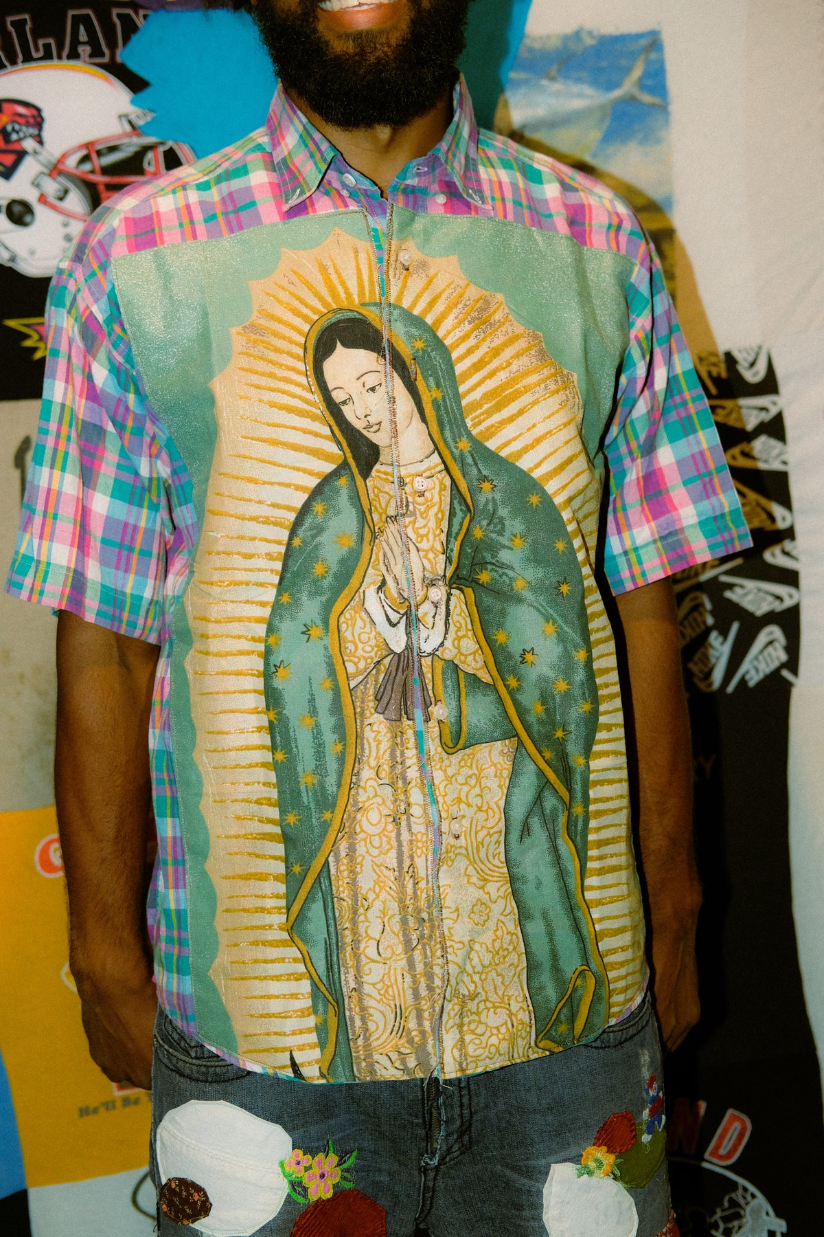 Virgin Mary button up 1