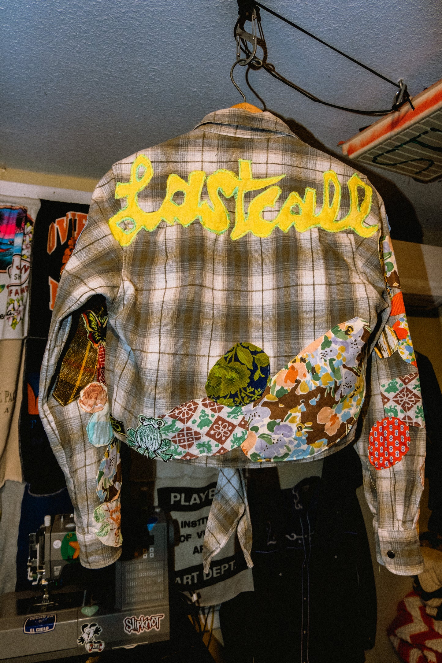 Harley Davidson patched up crop top flannel