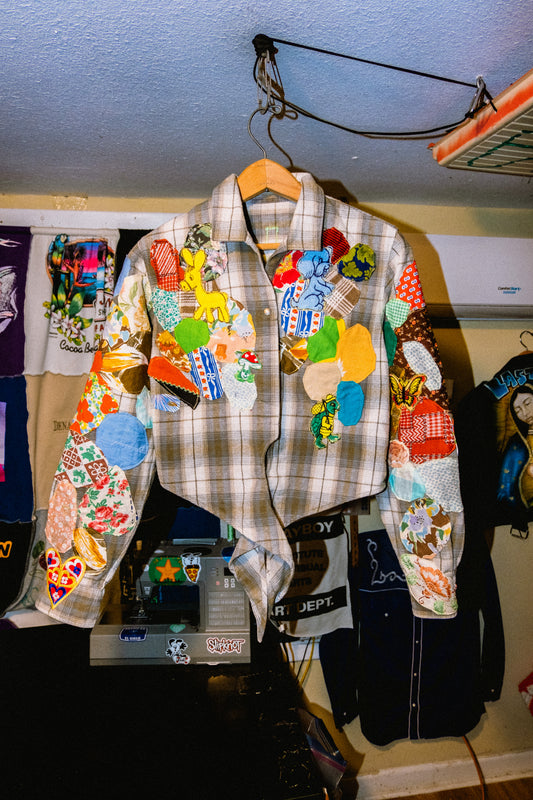 Harley Davidson patched up crop top flannel