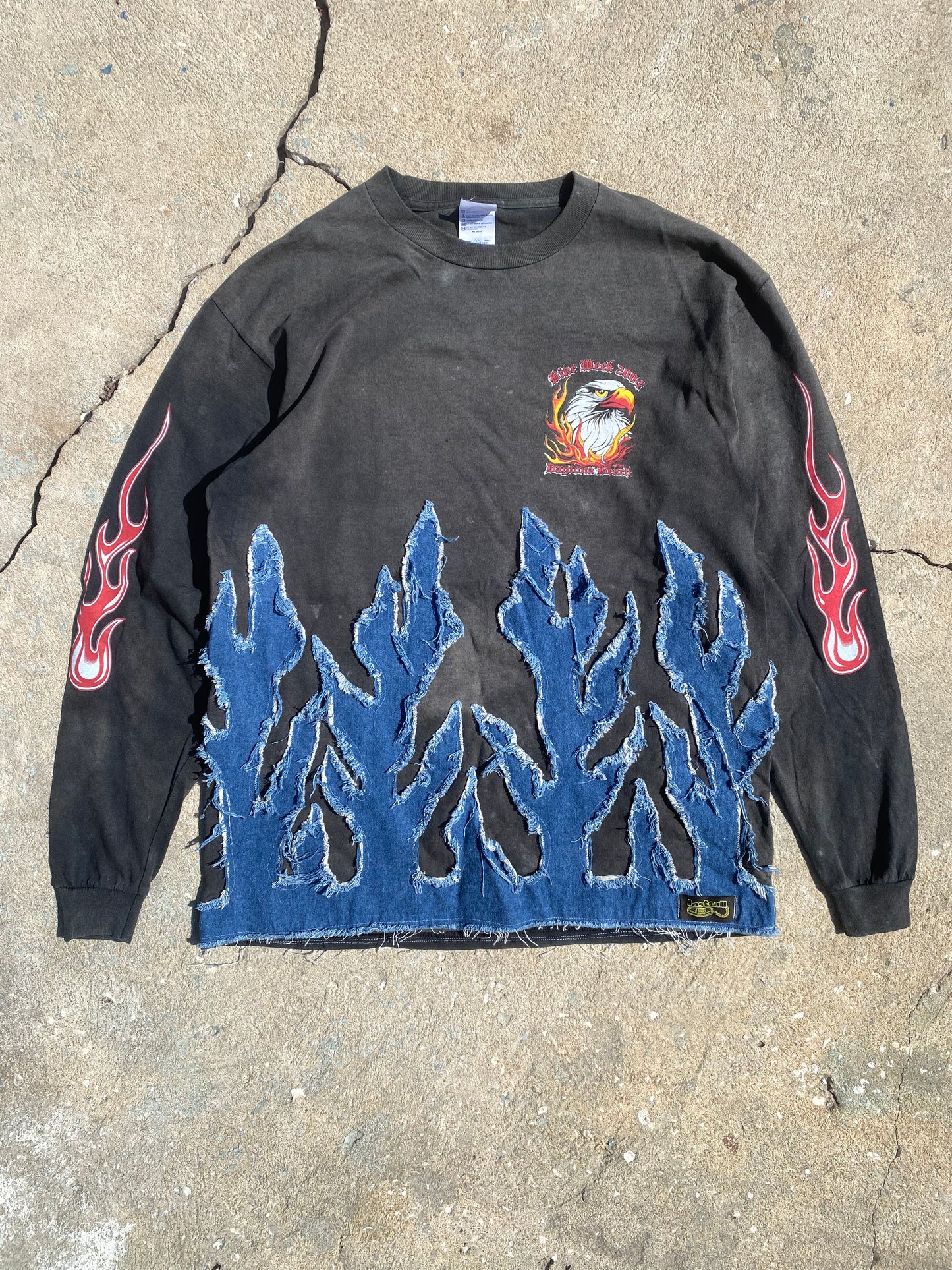 2004 eagle bike week denim flame longsleeve