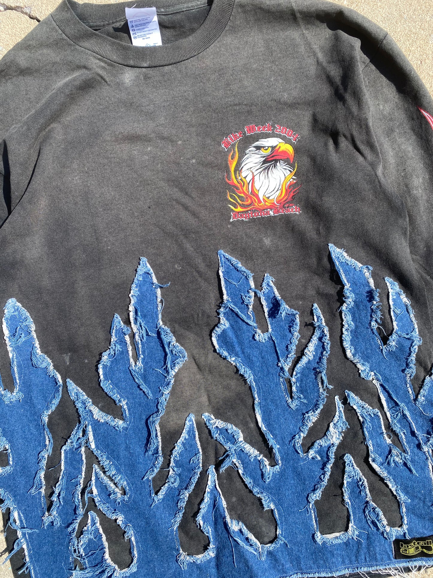 2004 eagle bike week denim flame longsleeve