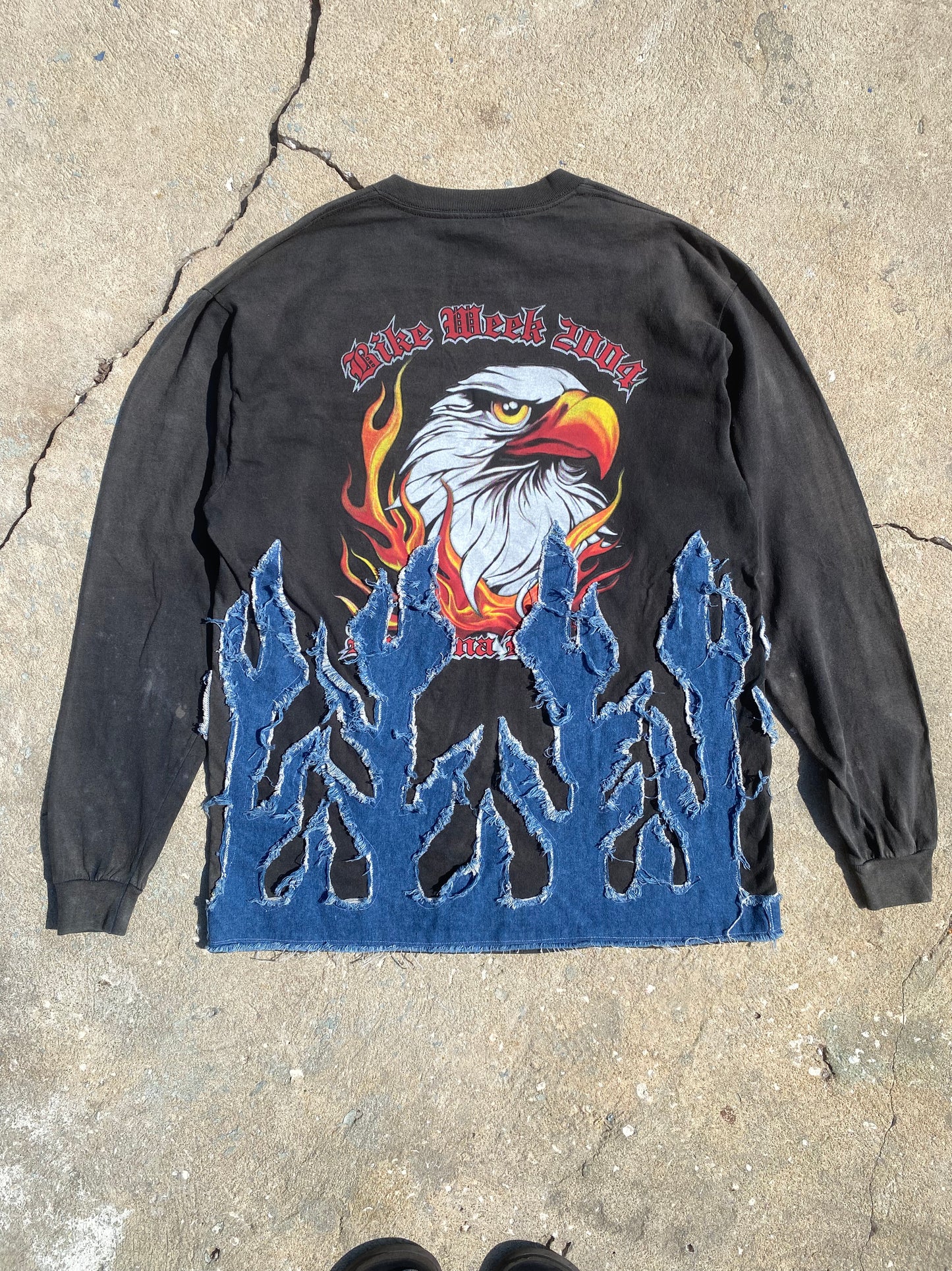 2004 eagle bike week denim flame longsleeve