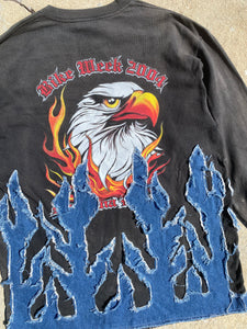 2004 eagle bike week denim flame longsleeve