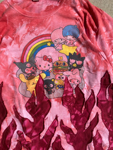 Y2k hello kitty flame tee