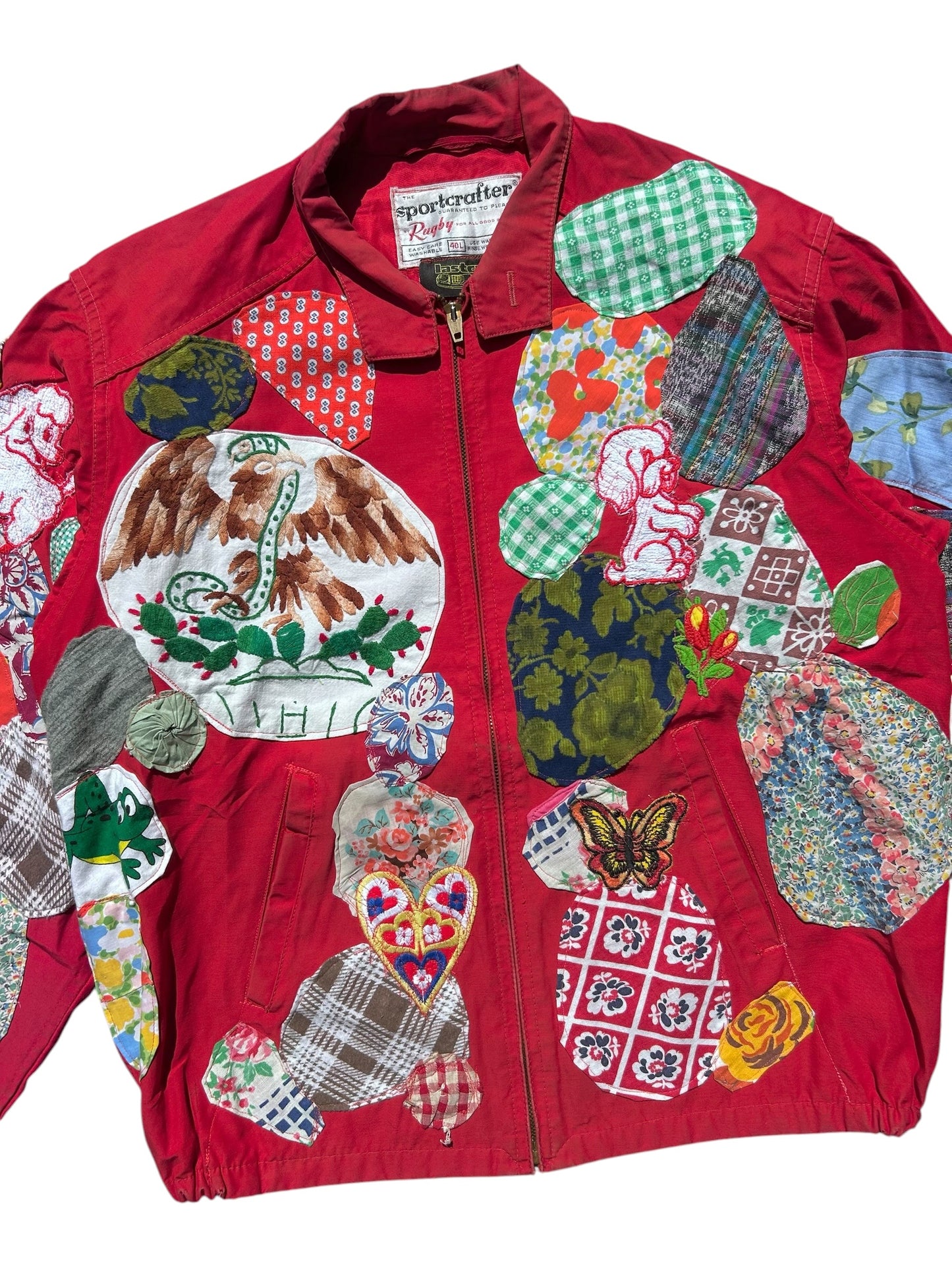 Red patchwork jacket