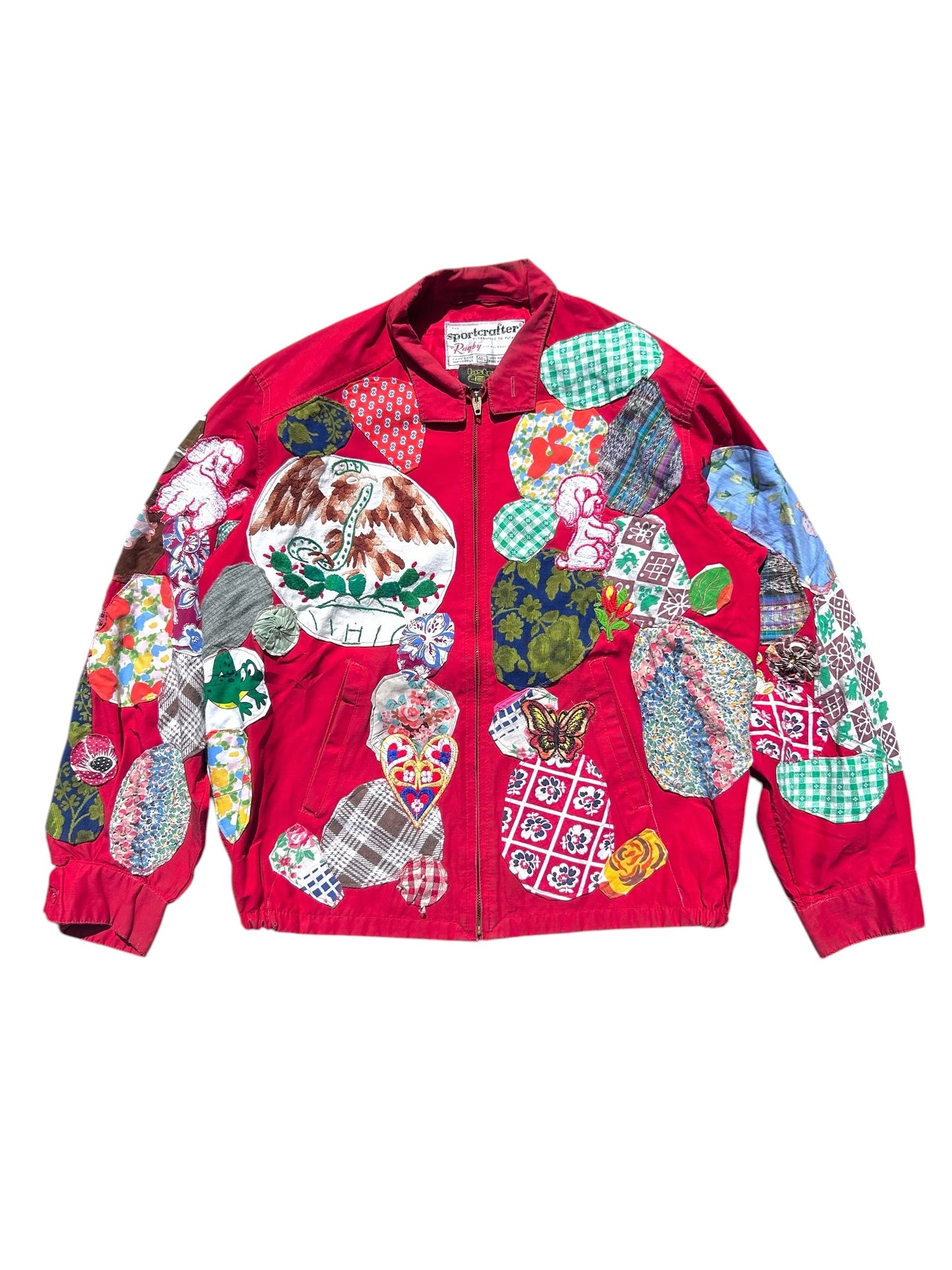 Red patchwork jacket