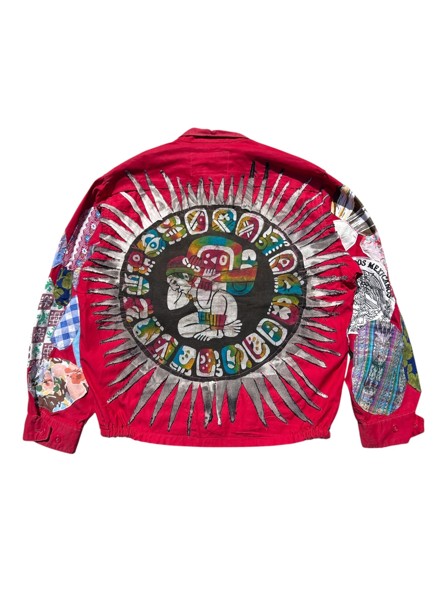 Red patchwork jacket