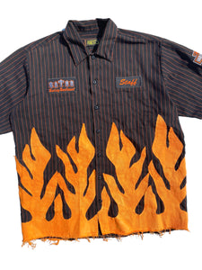 Harley flame button shirt