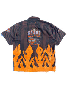 Harley flame button shirt