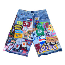 Load image into Gallery viewer, patched up Tommy Hilfiger jorts