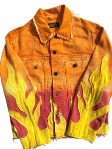 guess dyed flame jacket