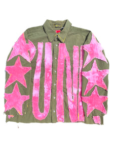punk star button shirt