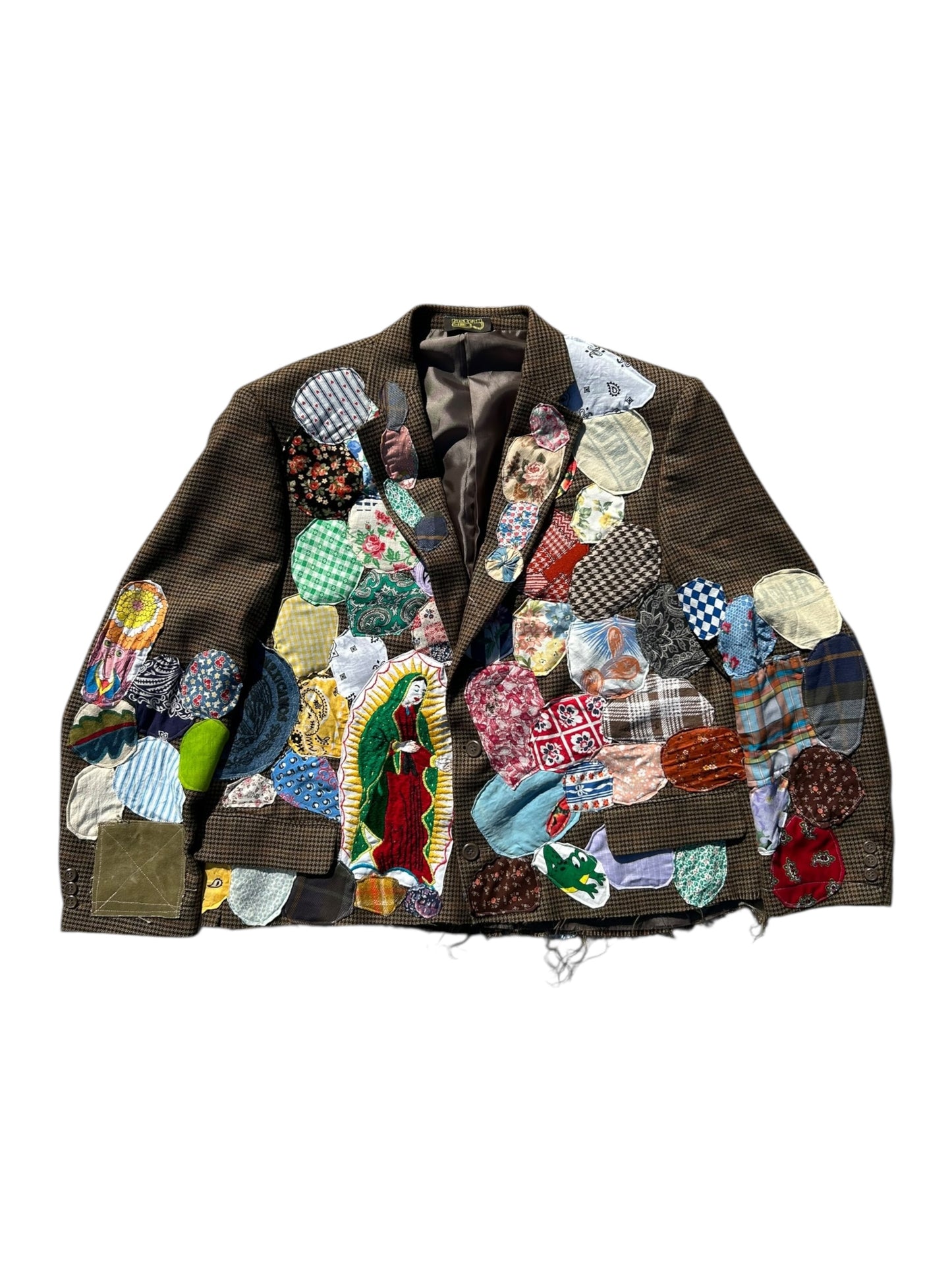 patched up houndstooth blazer