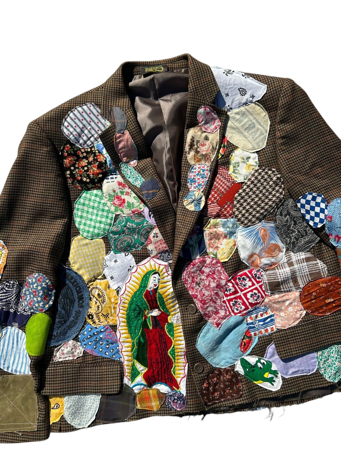 patched up houndstooth blazer