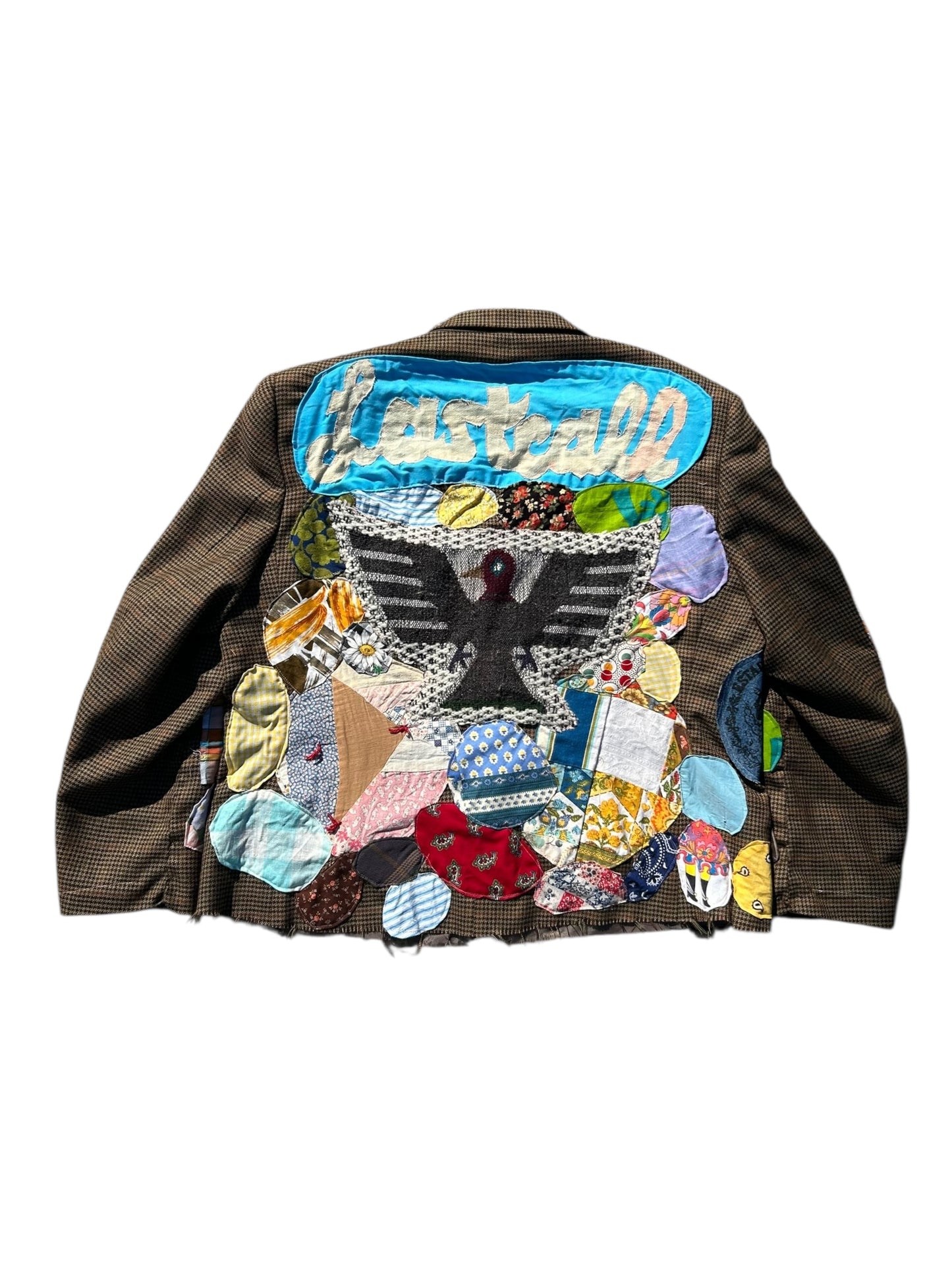 patched up houndstooth blazer