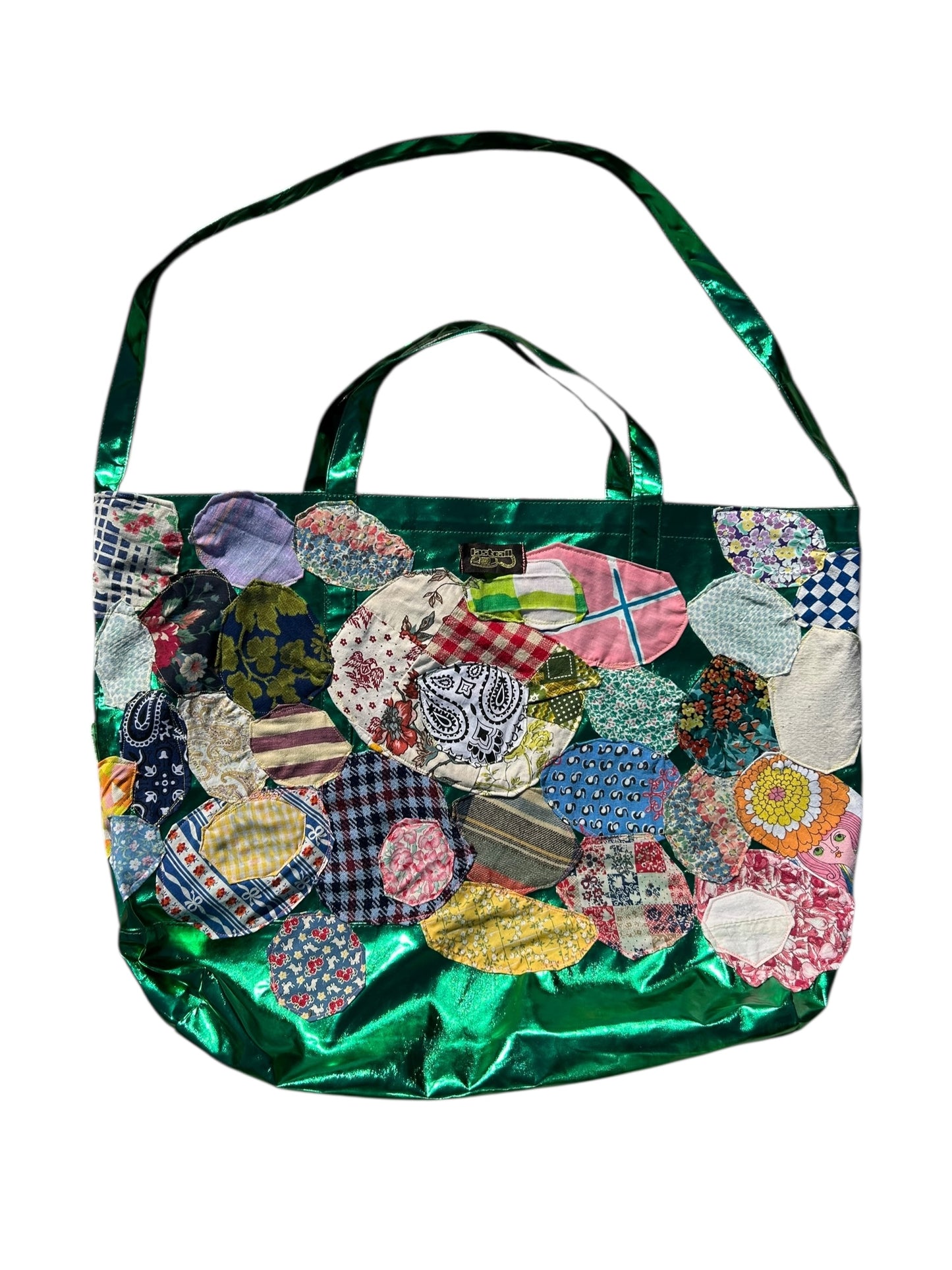 Vandy the pink patched up tote bag