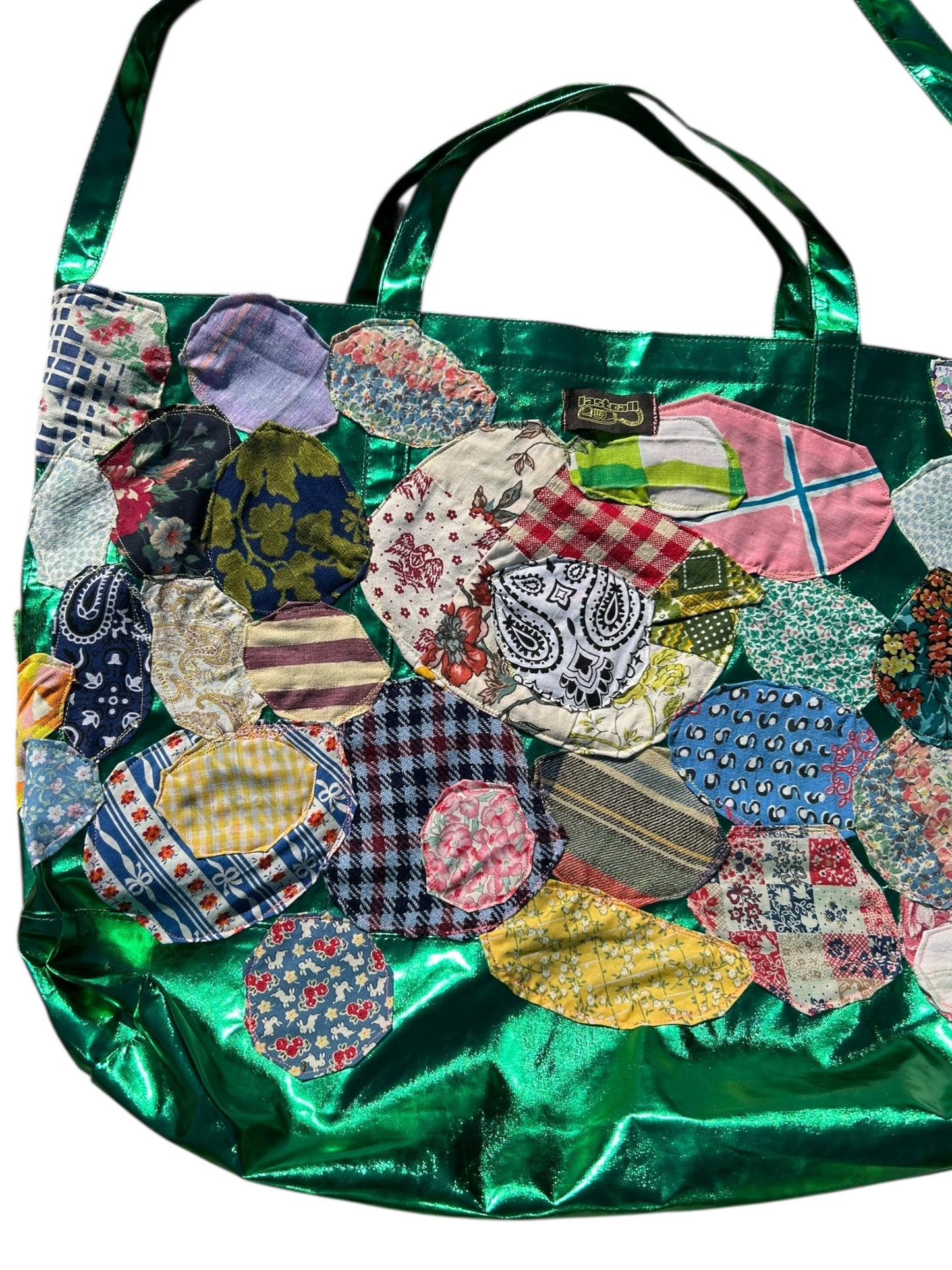 Vandy the pink patched up tote bag