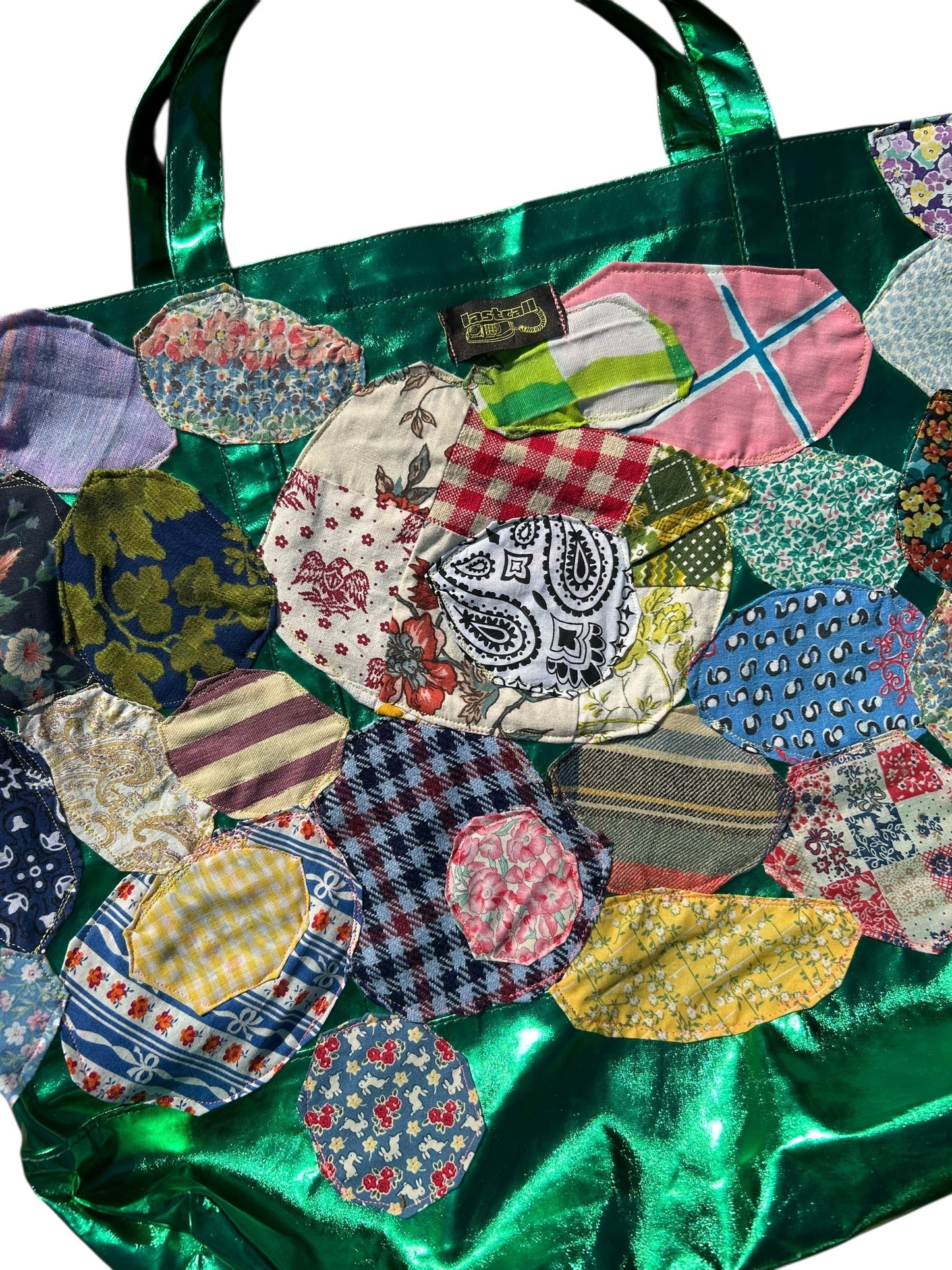 Vandy the pink patched up tote bag