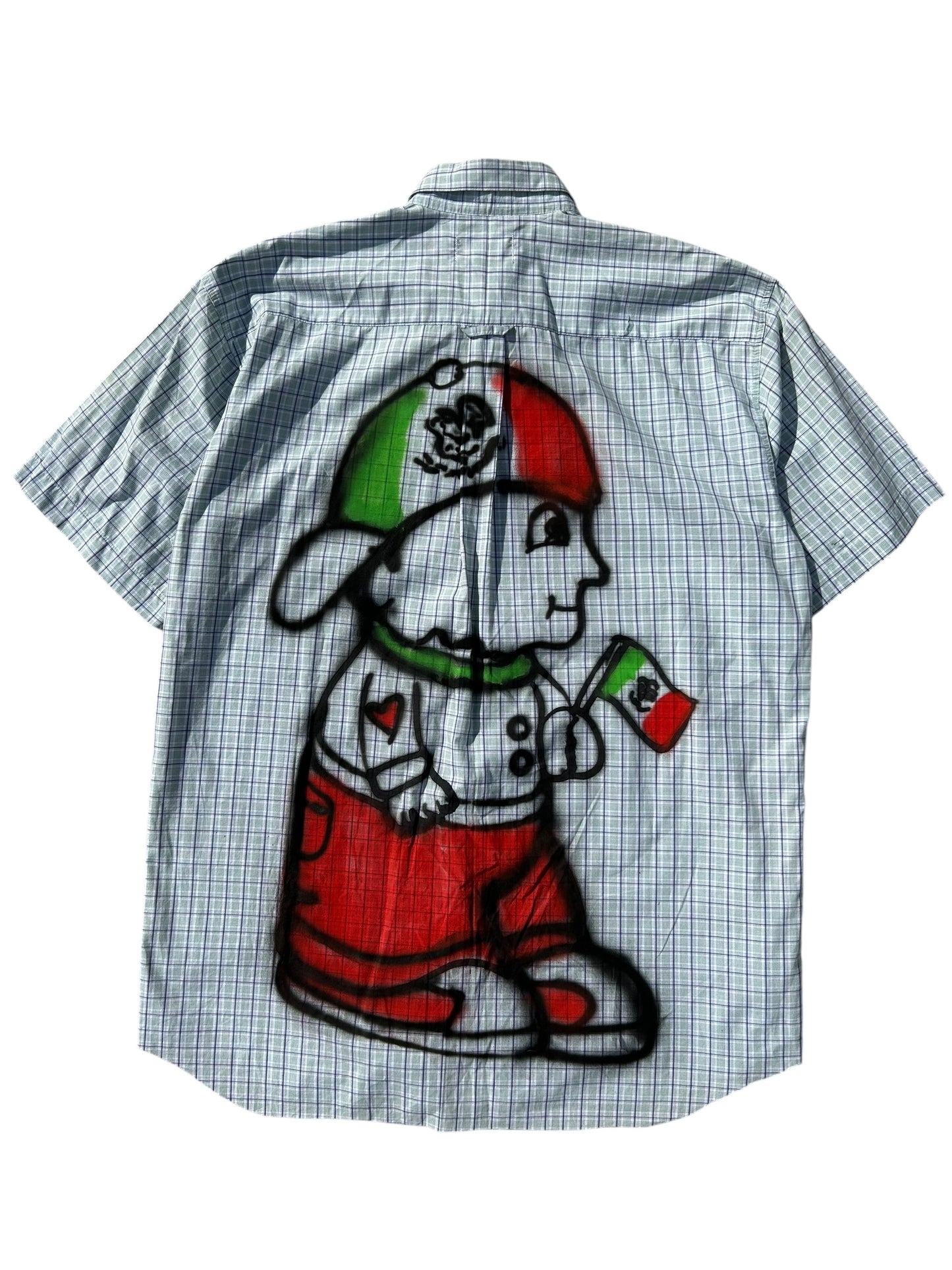 Calvin pissing on lastcall button shirt 01