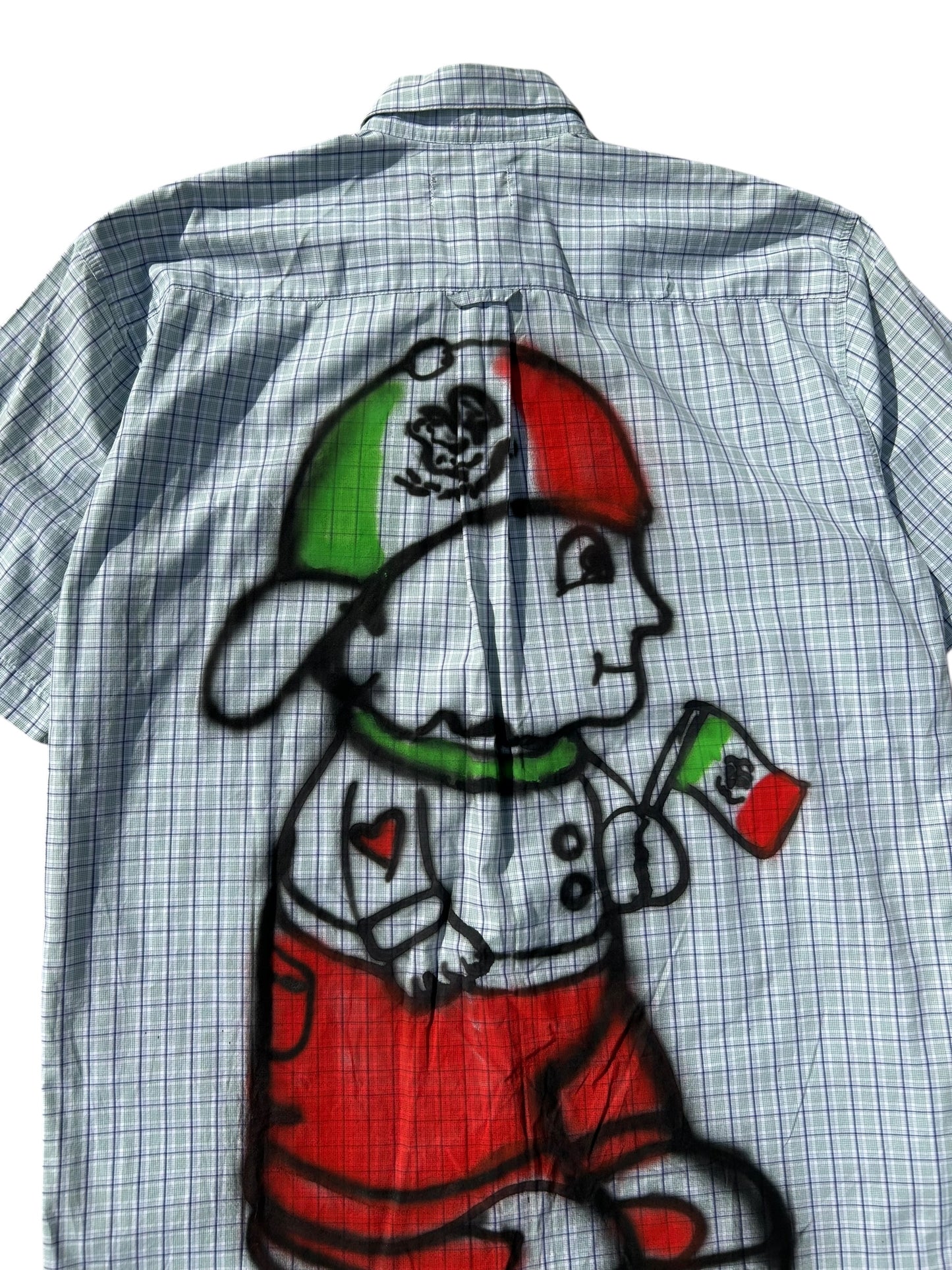 Calvin pissing on lastcall button shirt 01