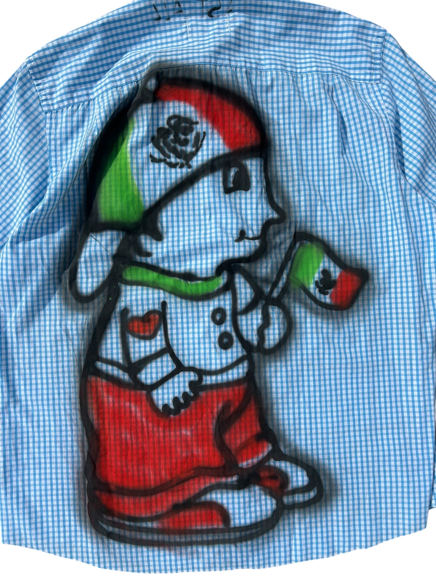 Calvin pissing on lastcall button shirt 03