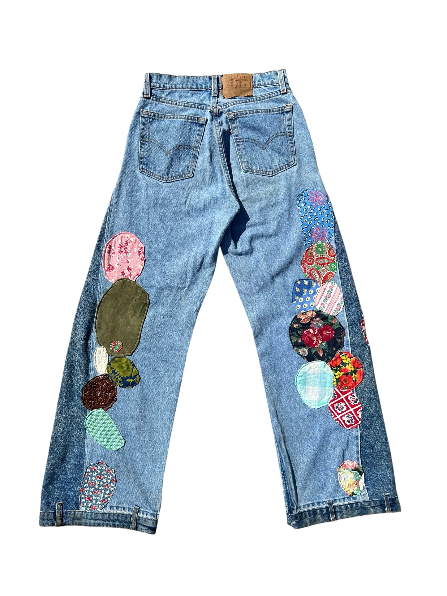 Patched up vintage women’s Levi’s jeans