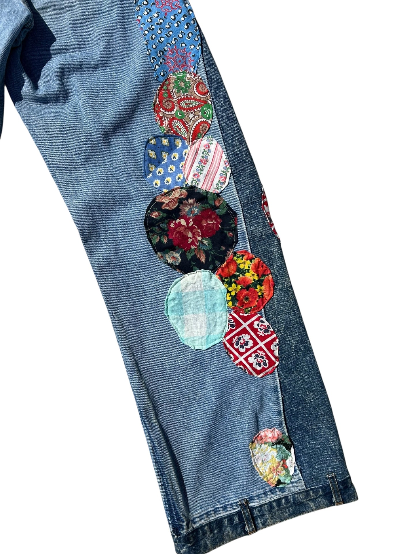 Patched up vintage women’s Levi’s jeans