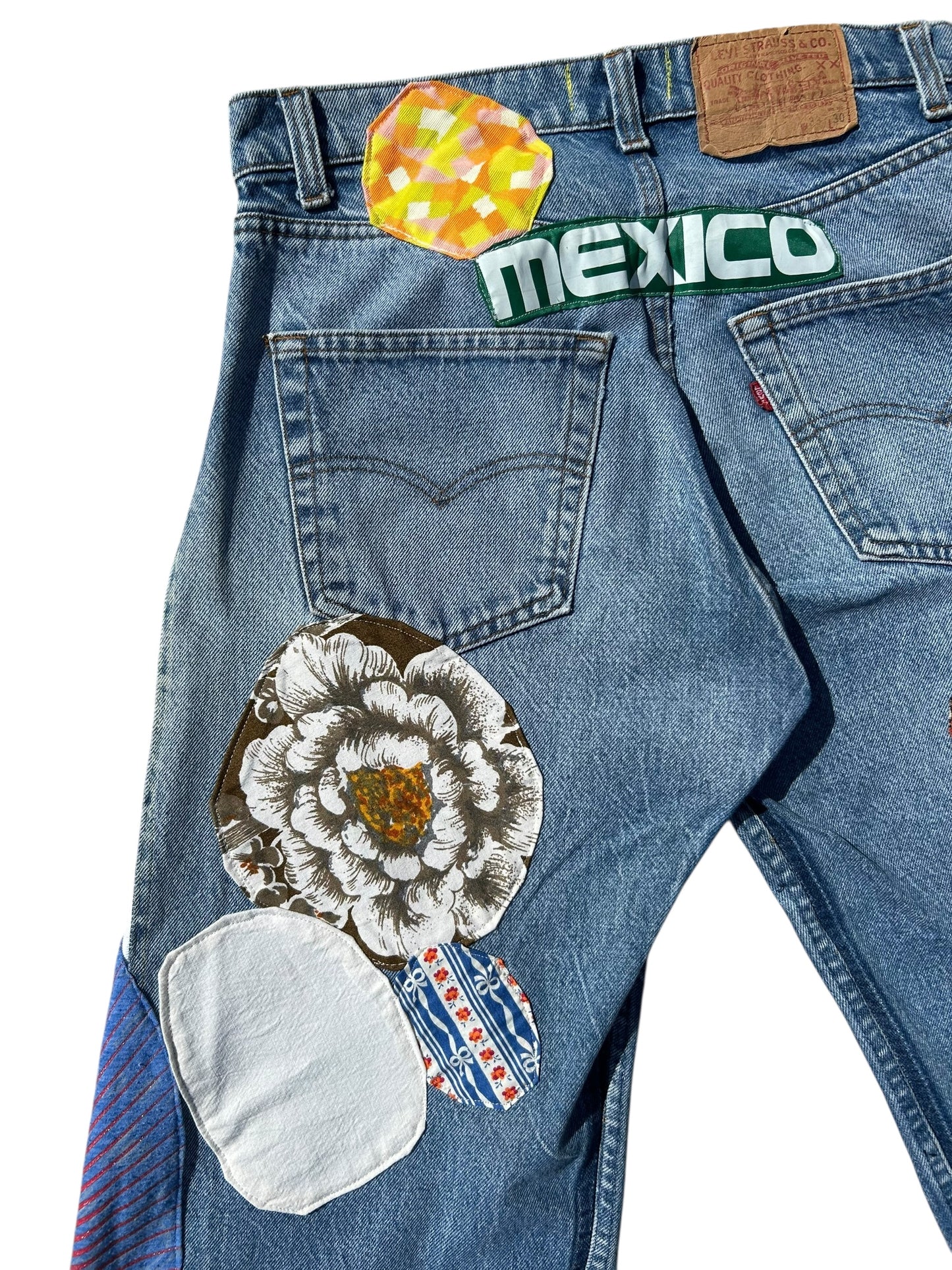 Patched up vintage Levi’s jeans