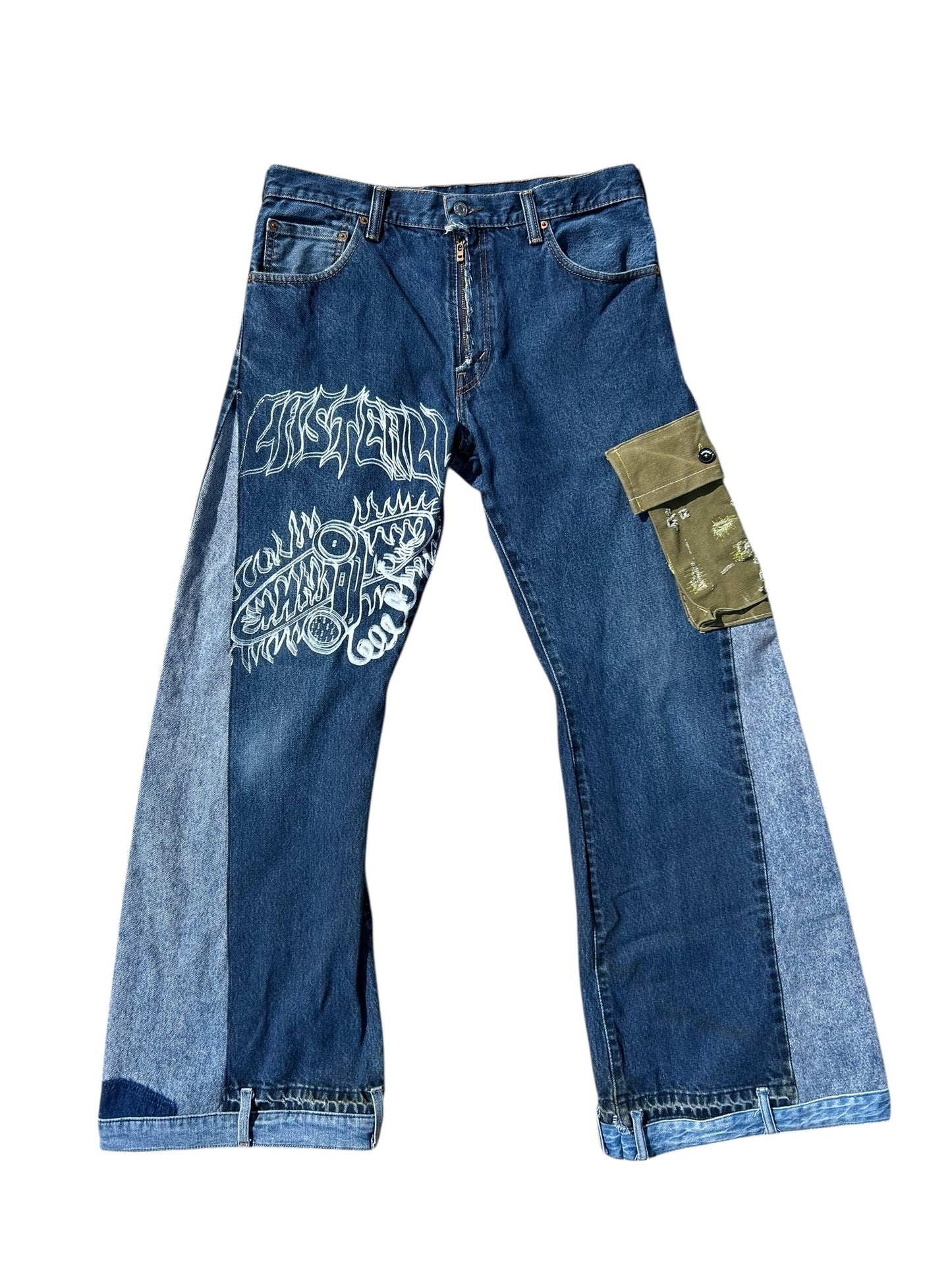 Patched up vintage Levi’s jeans