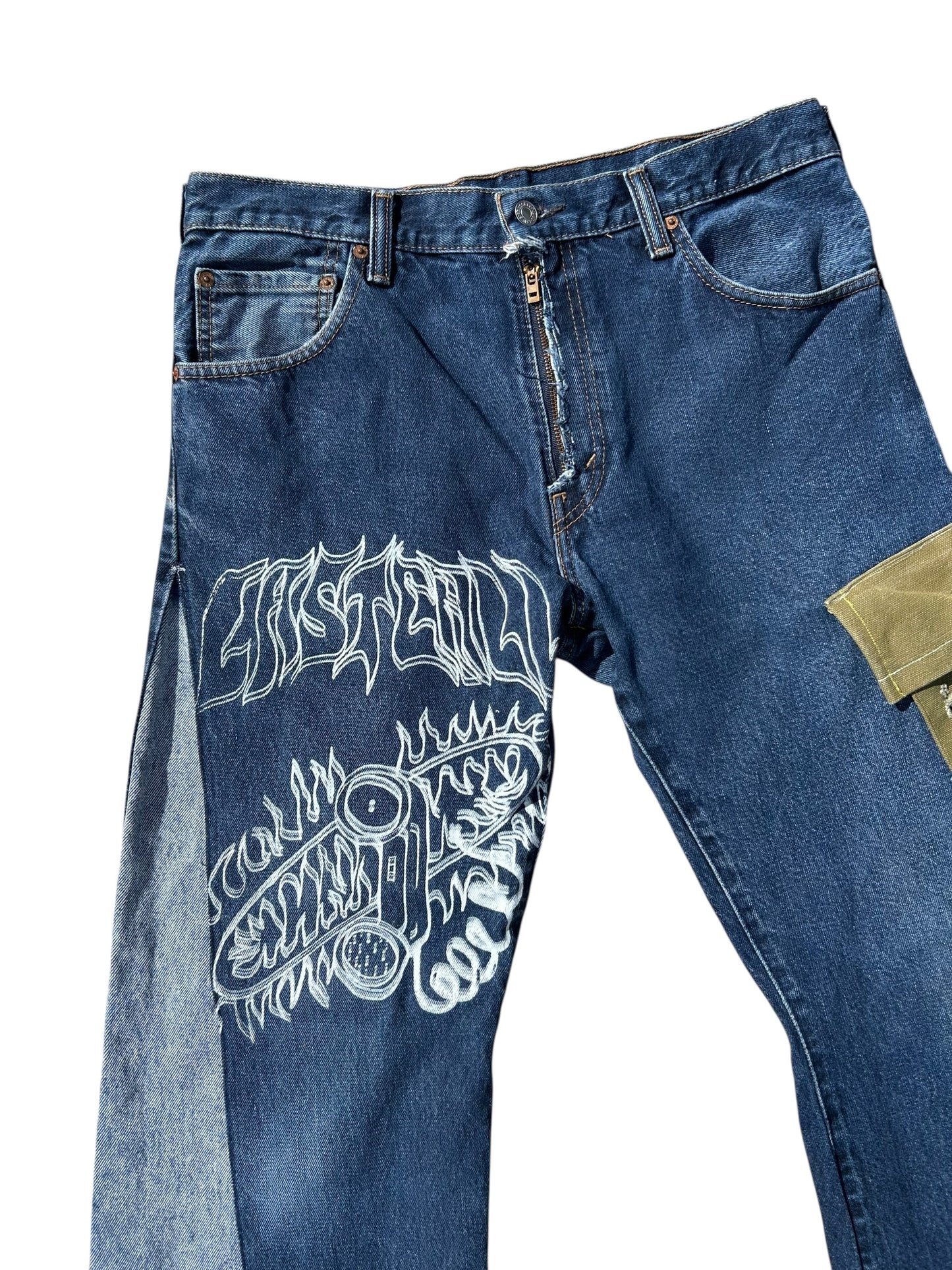 Patched up vintage Levi’s jeans