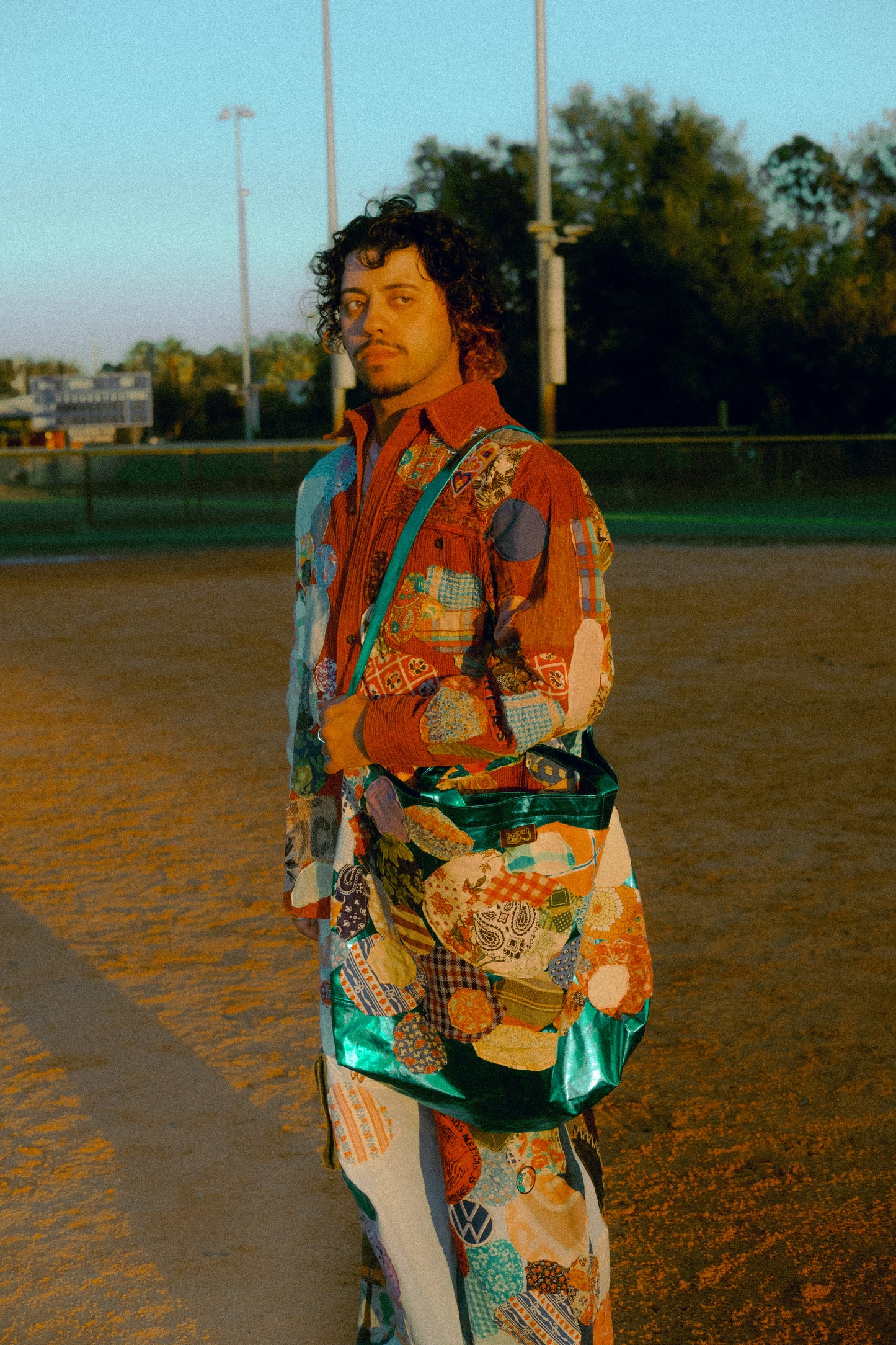 Vandy the pink patched up tote bag