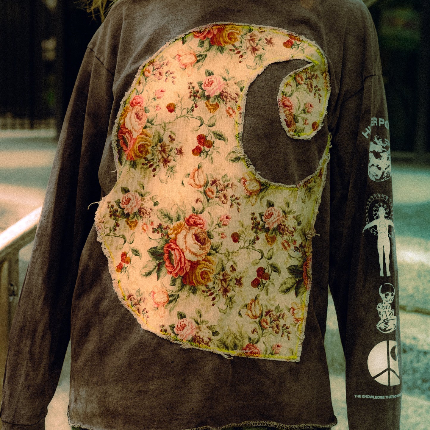 sun faded floral carhartt longsleeve