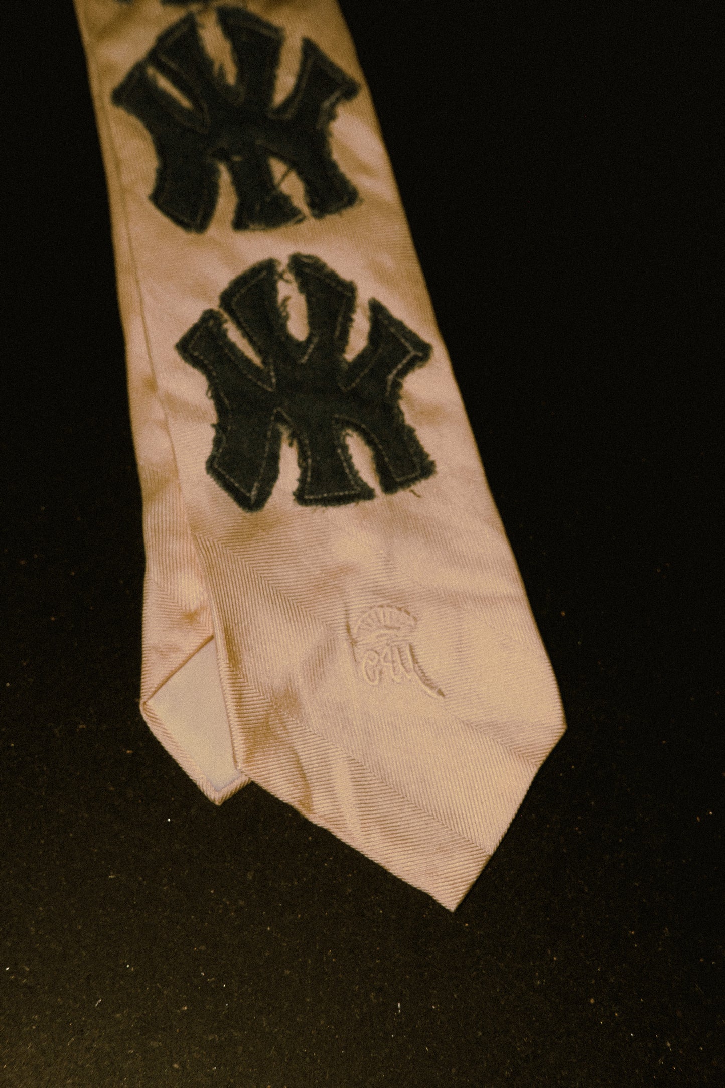 Biege yankee denim tie