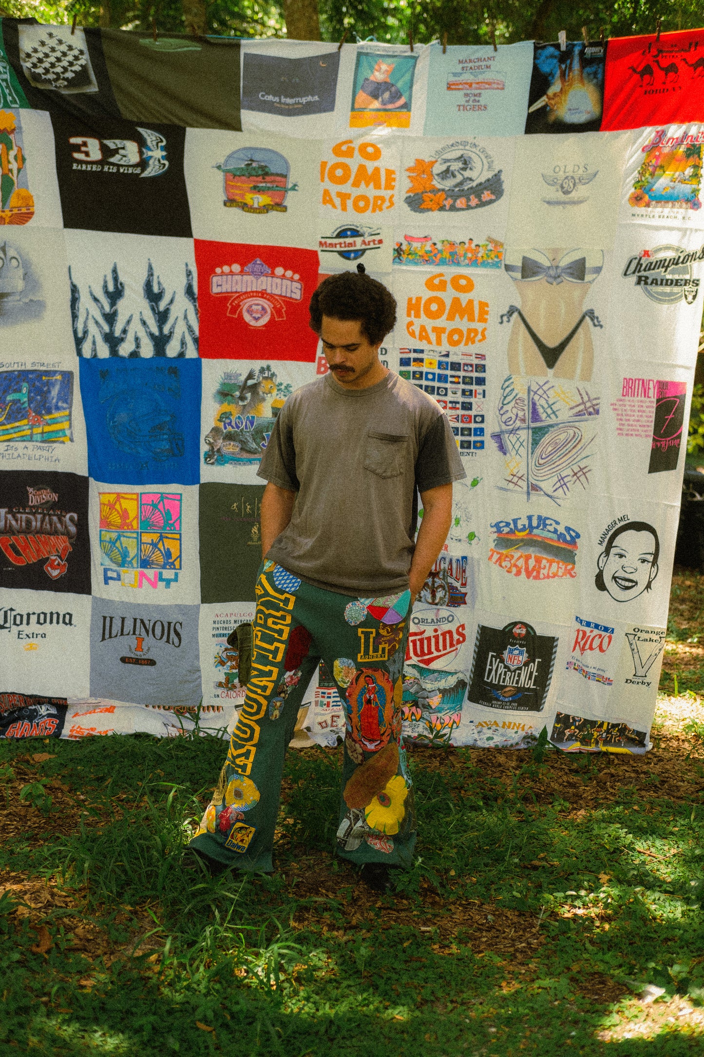 Kapital x lastcall patched up sweatpants