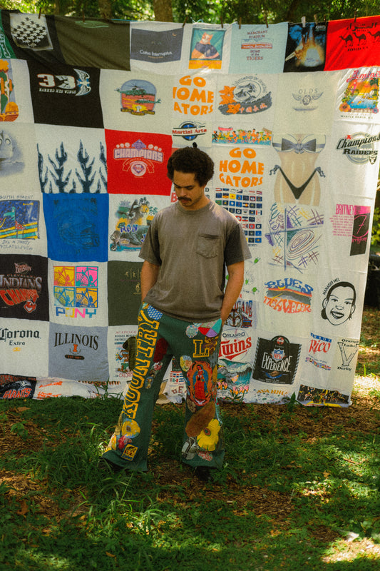 Kapital x lastcall patched up sweatpants
