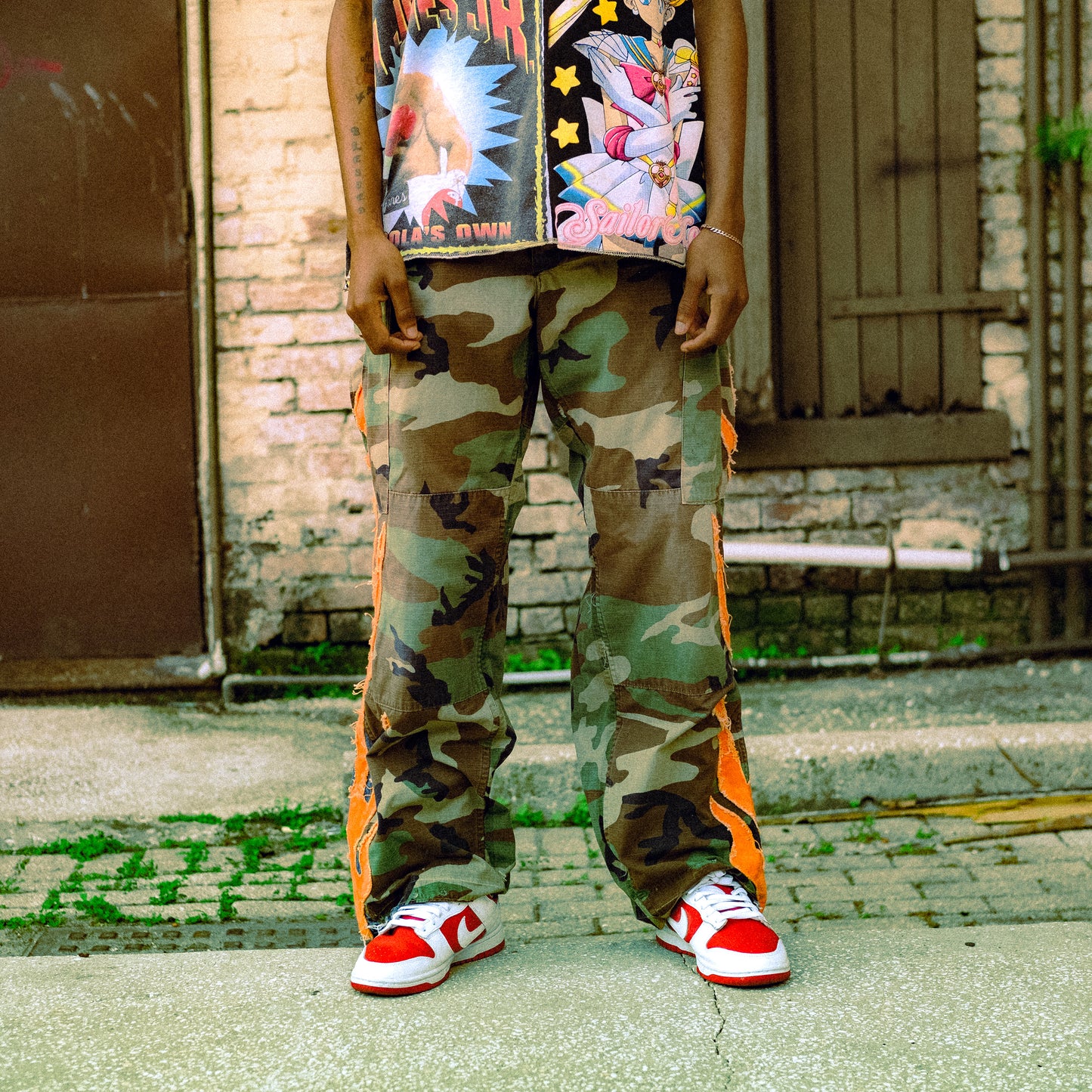 camo flame pants