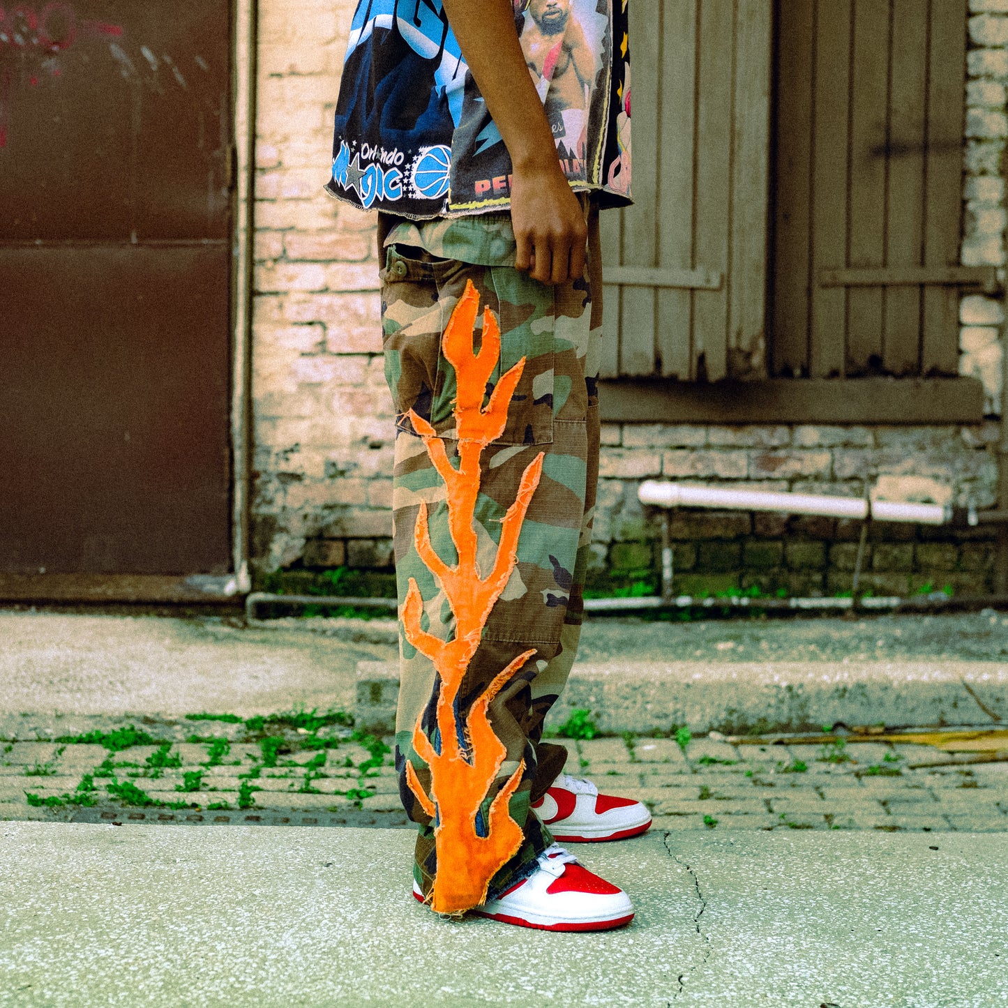 camo flame pants