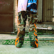 Load image into Gallery viewer, camo flame pants