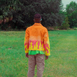 guess dyed flame jacket