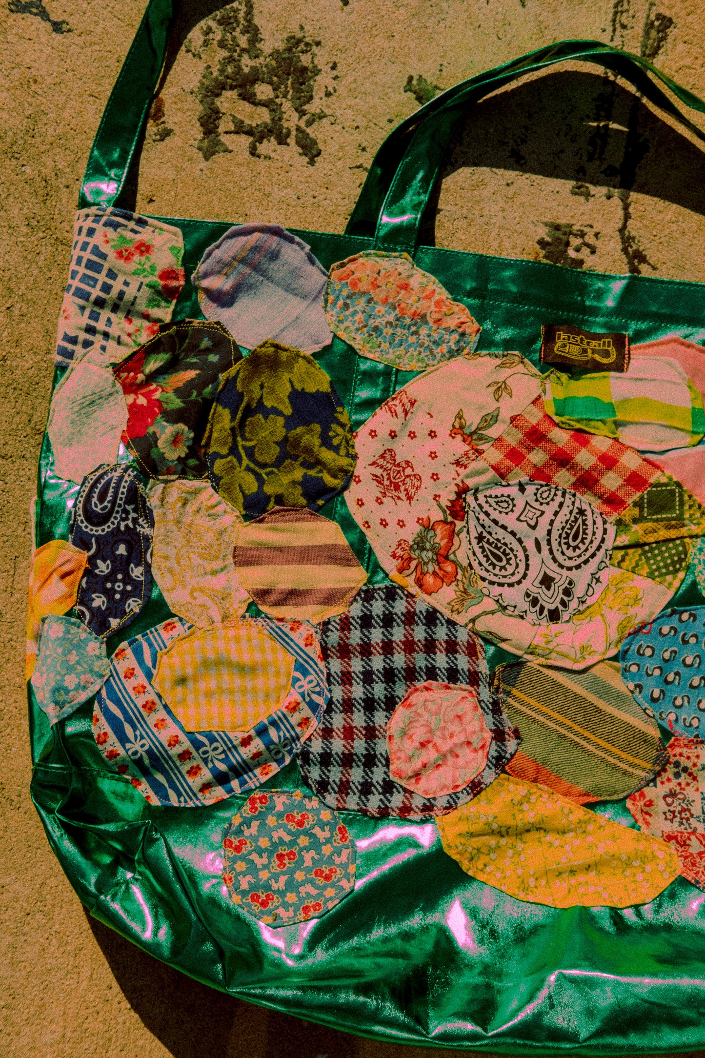 Vandy the pink patched up tote bag