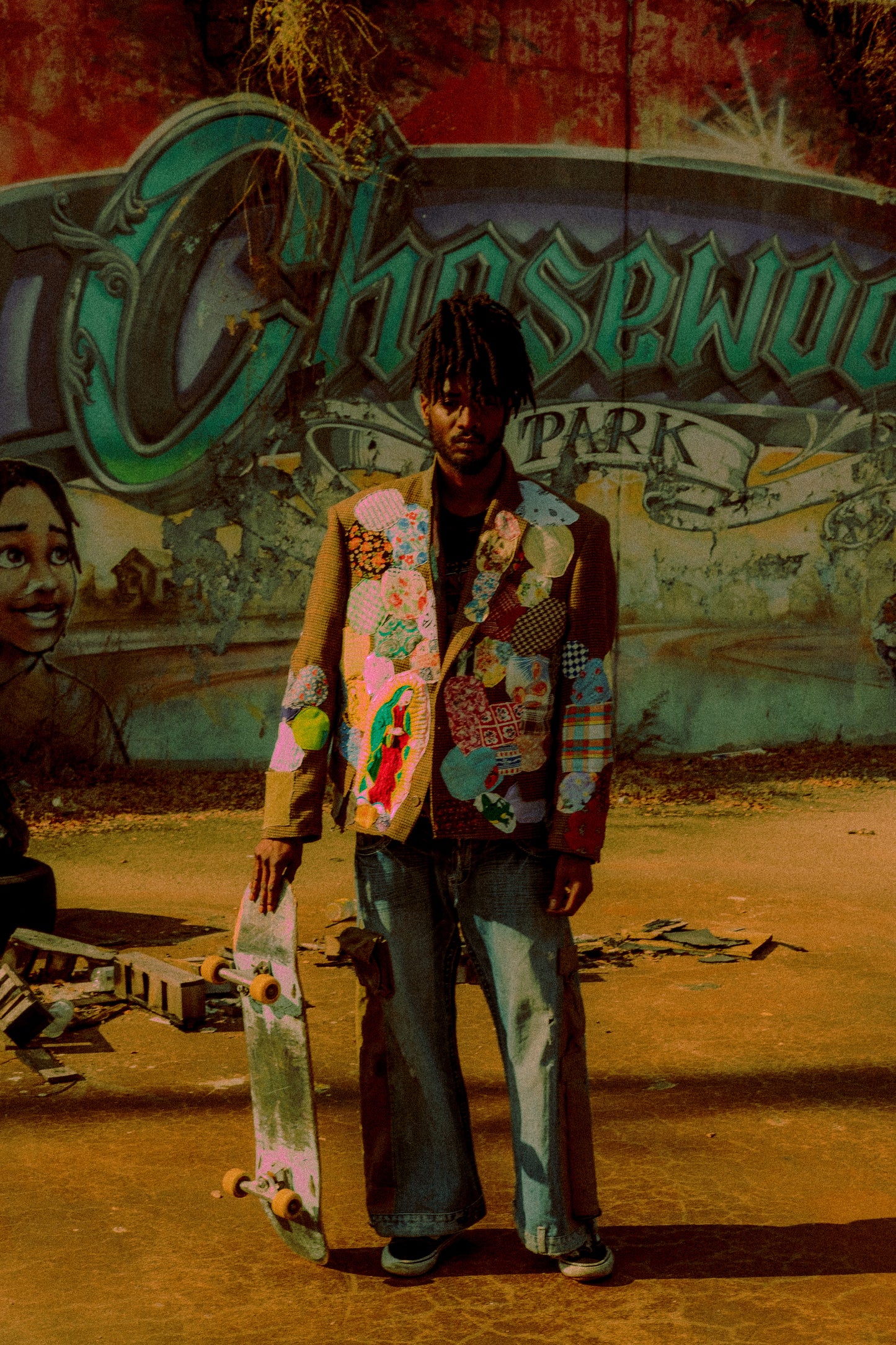 patched up houndstooth blazer