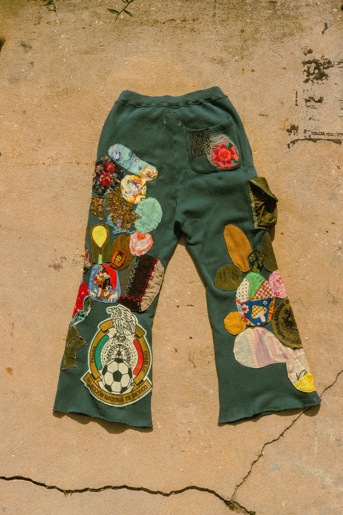 Kapital x lastcall patched up sweatpants