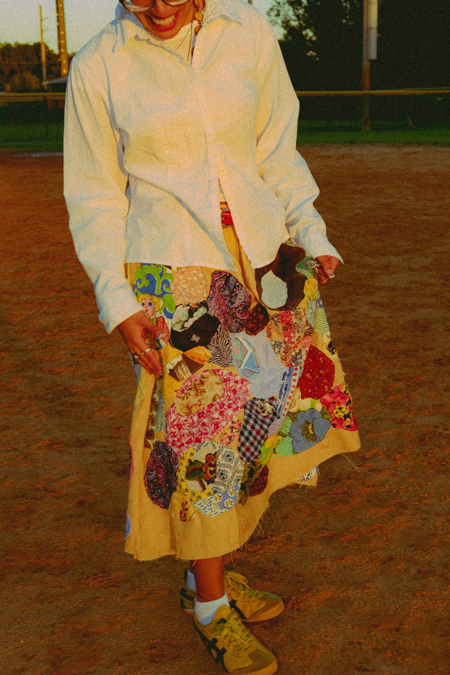 Patched up vintage 80s skirt