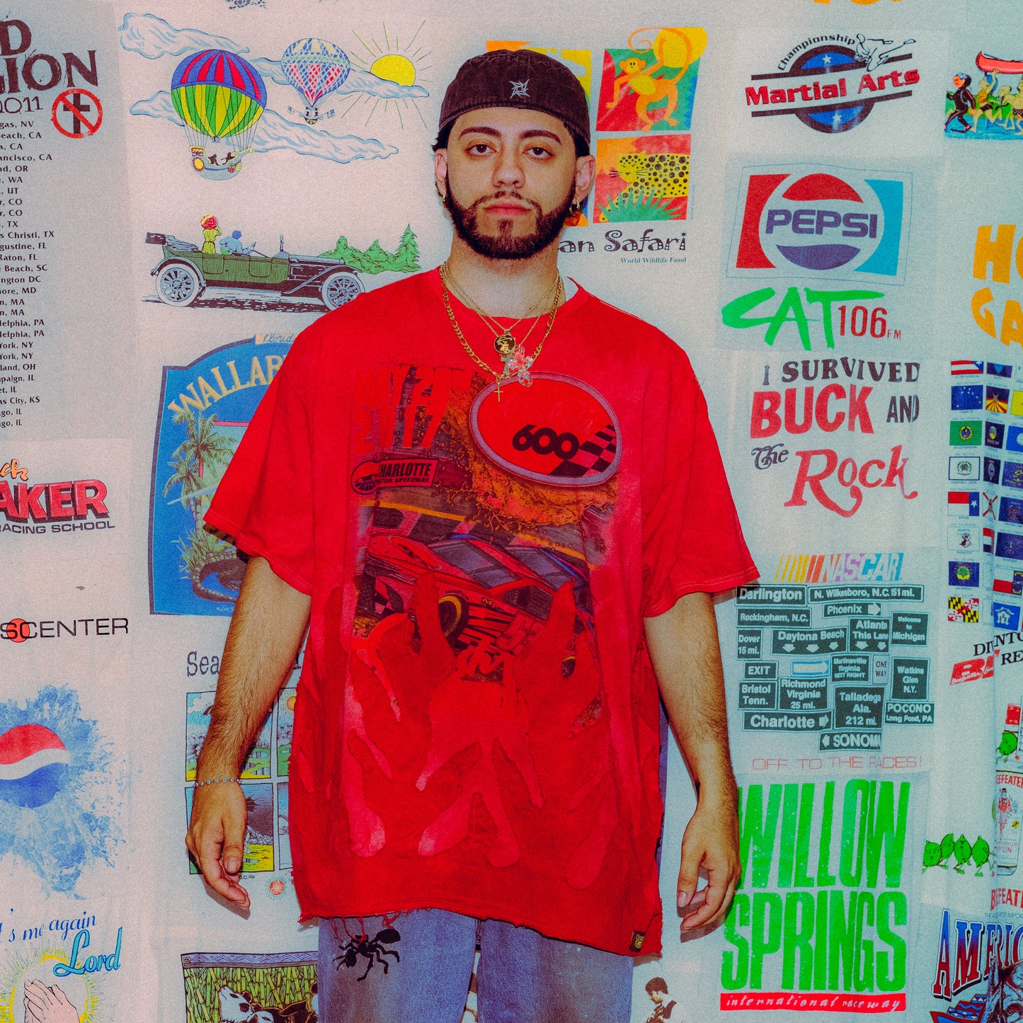 Red nascar flame tee