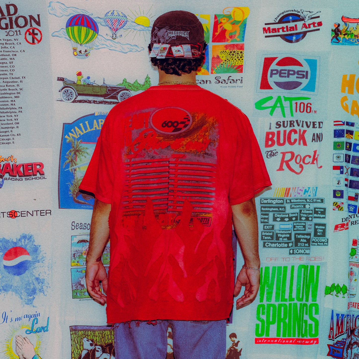 Red nascar flame tee