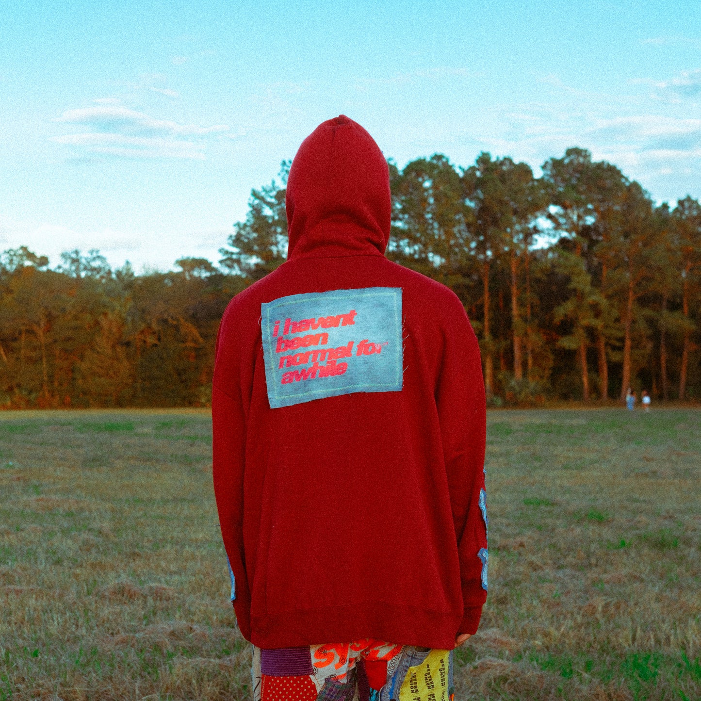 maroon head hoodie