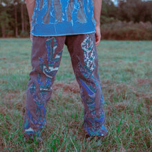 Load image into Gallery viewer, purple paisley flame jeans