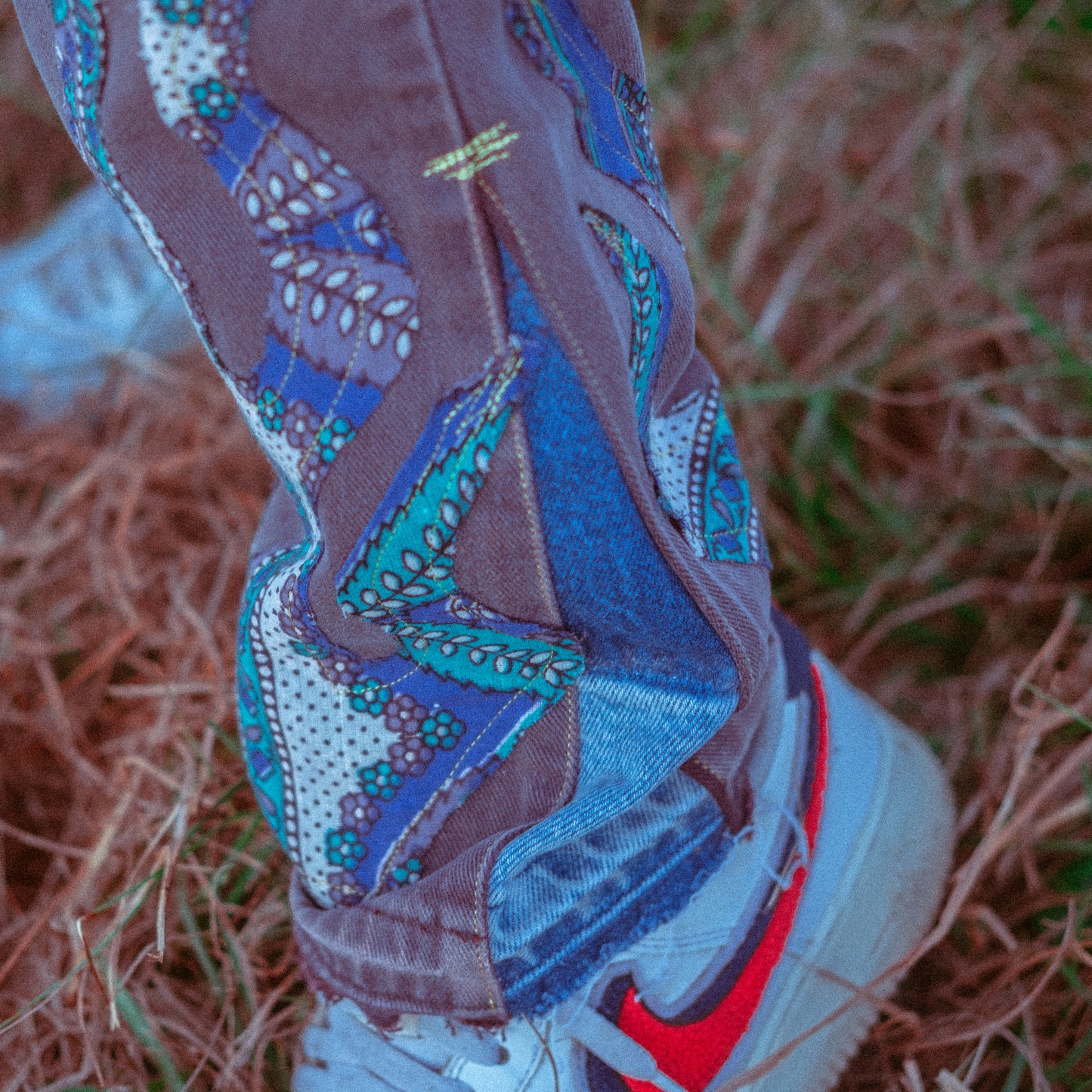 purple paisley flame jeans