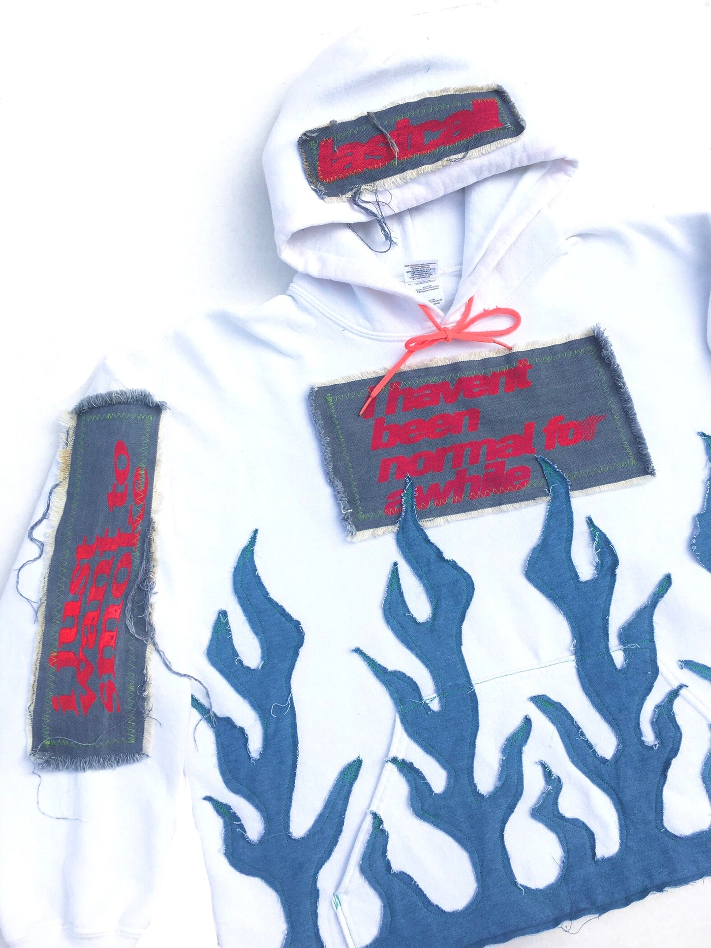 WHITE FLAME HOODIE